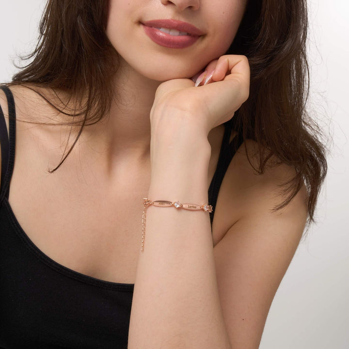 Personalised Bars Crystal Bracelet